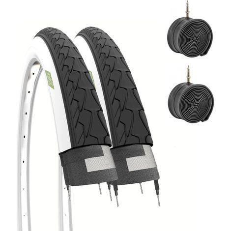 2 COPERTONI BIANCONERI + 2 CAMERE D'ARIA 700 X 35 BICI UOMO