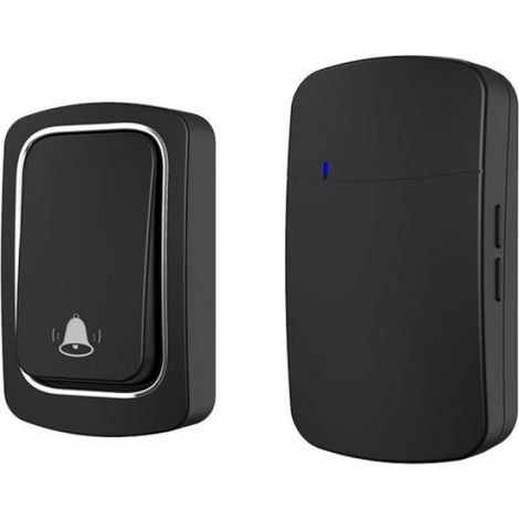 Sonnette sans fil auto-alimentée sans pile, portée 150 m, étanche IP44, 38 mélodies, volume réglable jusqu’à 110 dB (1/5)