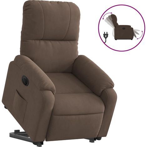 Maison Exclusive - Fauteuil inclinable électrique marron tissu microfibre