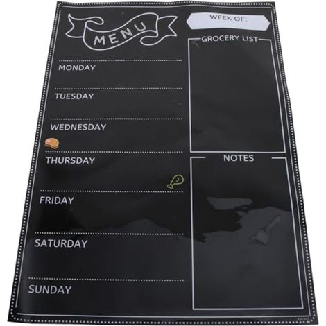 Beyamis Tableau blanc magnétique effaçable (aimant noir pour réfrigérateur pour liste de tâches et planning hebdomadaire) (1/5)