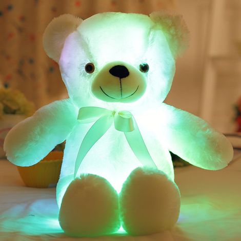 Ourson Luminiscent - Changement De Couleur - Veilleuse En Peluche - Pour Chambre D'Enfant - 30 X 25 X 10 Cm - 230 G (1/5)