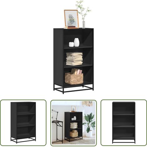 vidaXL Bibliothèque noir 60x35x107,5 cm bois d'ingénierie (1/5)