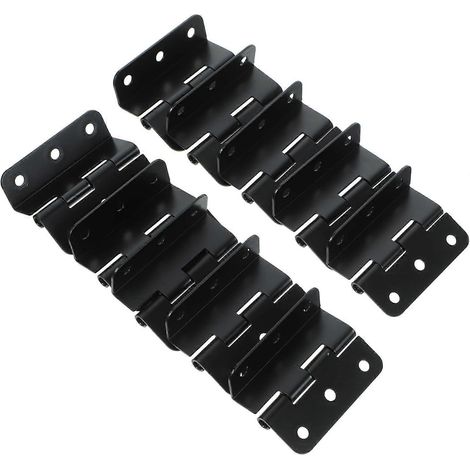 Lurrose Lot de 10 charnières de porte de meuble en fer de 5 cm (2 pouces) à six trous (1/5)