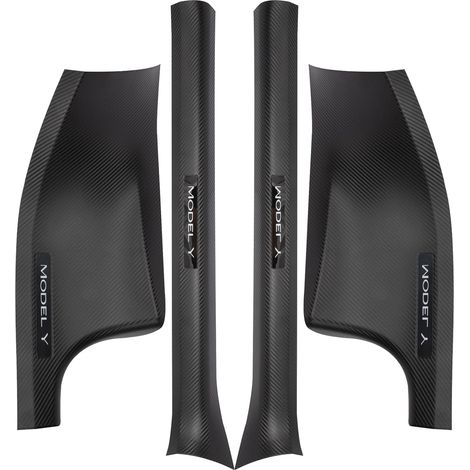 Lot de protections de seuil de portière en carbone pour Tesla Model Y 2021-2023 – Anti-rayures, antidérapantes, installation facile