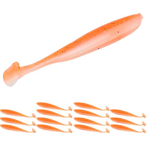 15 leurres souples bicolores à queue en T, appâts artificiels en silicone souple pour la pêche en eau douce et en eau salée. Couleur : D (1/5)