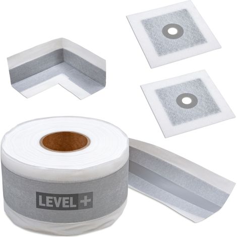 LEVEL+ Bandset Dusche Balkon Dichtband Dichtbahn Duschelement Ecken Profi SET EZ2 (1/5)