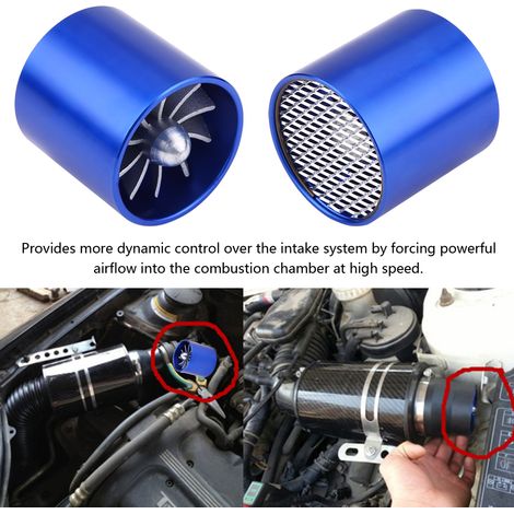 55-mm-Luftturbolader für Autos, Einzellüfter, Kraftstoffersparnis, Turboleistung, verbesserte Luftansaugung, Autozubehör (1/5)