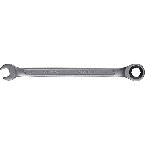 SW-Stahl 03510L-8 Gabelringratschenschlüssel 8 mm I feinverzahnt mit 72 Zähnen I Maulschlüssel mit Ringratsche I Ringratschenmaulschlüssel I Ringmaulschlüssel