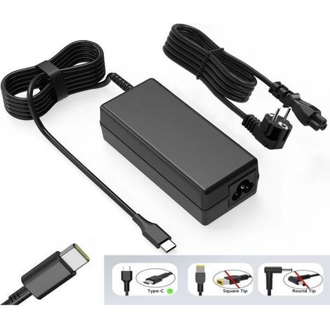 Chargeur USB C - MEGAWISE - SM65CL-01 - 65W - Compatible Lenovo HP Dell ASUS - Noir