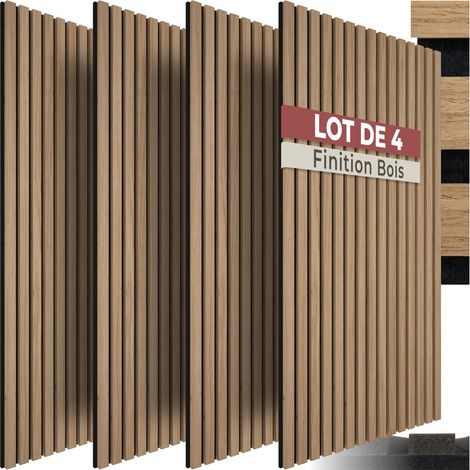 Lot de 4 panneaux acoustiques aspect bois 110 x 50 1,8 cm