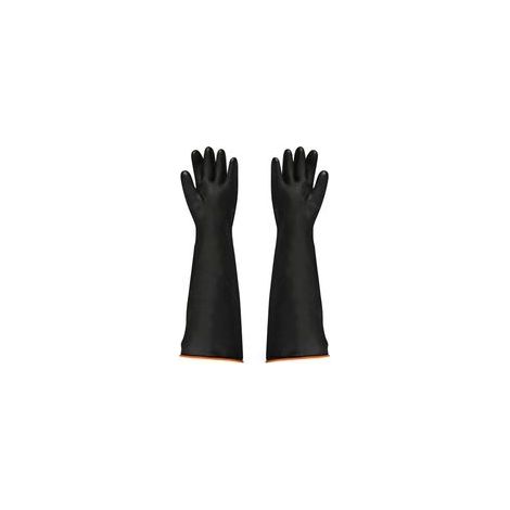 Gants en latex noir, 1 paire, 55 cm, résistant aux acides/alcalis/travail de sécurité industrielle, gants de protection