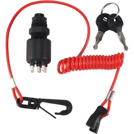 Ensemble de Serrure Longe SéCurité Clé Commutateur D'Allumage pour 1996 Up Evinrude 5005801 (1/4)