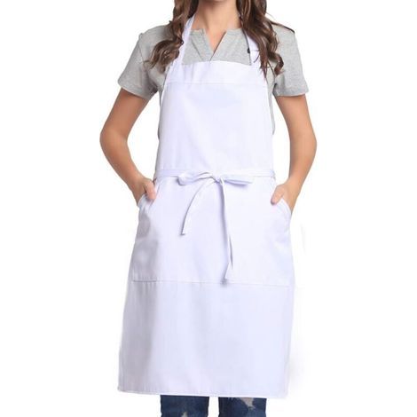 Delantal ajustable con bolsillo, tirantes extralargos para hombres y mujeres, para cocina, hogar, restaurante, cafetería, cocinar, hornear, jardinería. (1/4)