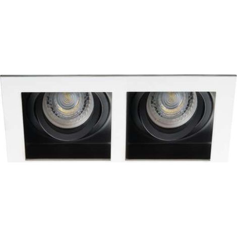 Support de spot encastrable perçage 90x170mm Rectangulaire Blanc (1/3)
