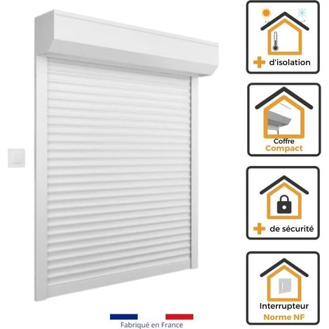 Volet Roulant ALU H170 cm x L150 cm Electrique Filaire Blanc (1/4)