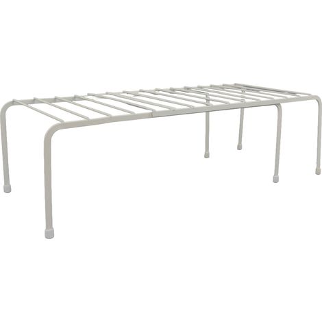 Lot de 2 étagères de rangement pour placard, en fer antirouille, à poser au sol et amovibles, avec pieds antidérapants. (1/5)