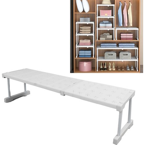 Étagère extensible pour placard - Modèle ajustable 67-88cm - En acier carbone - Support jusqu'à 55kg - Largeur 24cm (1/5)