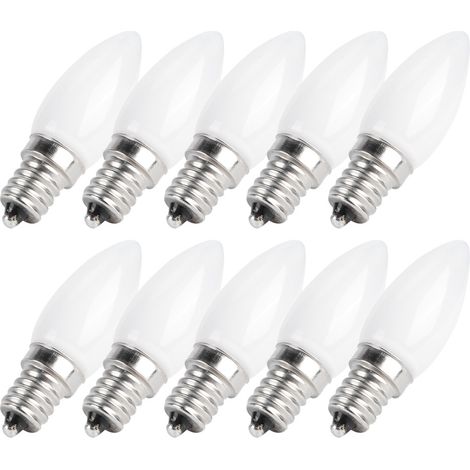 Filiyano-Lot de 10 mini ampoules LED E12 de type candélabre, 1,5 W, 230 V CA, pour l'éclairage de la maison, de la voiture, des meubles et des hôtels. (1/5)