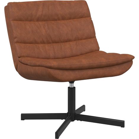 Drehstuhl Braun 63 x 75 x 76 cm Antikes PU