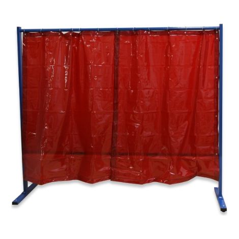 Paroi de protection pour soudeur, 1 pièce, avec rideau en film, rouge
