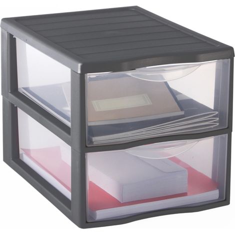 Sundis Orgamix 2T Cassettiera plastica, Grigio, A4 / 2 cassetti (1/3)