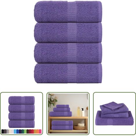 vidaXL Waschhandtuch 30x30 cm - Waschtücher FROGN 4 Stk. Lila 30x30 cm 360 g/m² (1/5)