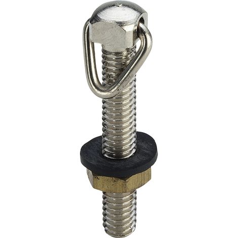 Porte-chaîne 9918 en laiton nickelé mat M6 x 35 mm