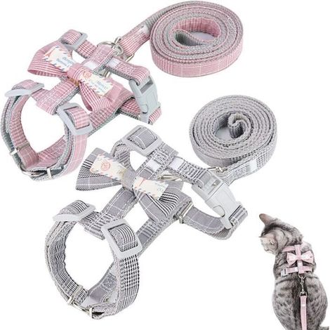 Harnais RéGlable Nylon pour Chat Harnais Chat Petit Chien Harnais Laisse Chat pour Petit Chat Chien Animal de Compagnie Exerc [W408] (1/4)