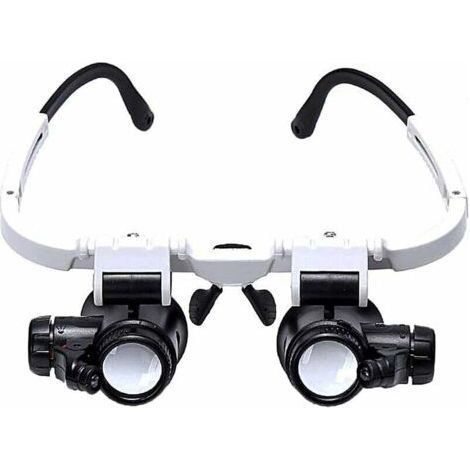 Magnifying Glasses with 2 LED Lights Binocular Magnifier Magnifying Glass Lamp for Watchmaker, Reading, Jeweler, Sewing 8X-15X-23X (1/4)