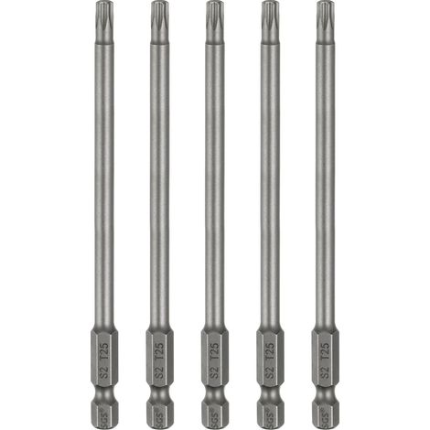 5Pcs Embout Tournevis T25 Torx Tige Hexagonale 1/4" (1/5)