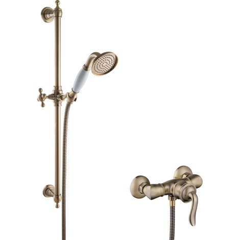 PaulGurkes Bronze Retro Duschset Aufputz Duscharmatur Antik (1/5)