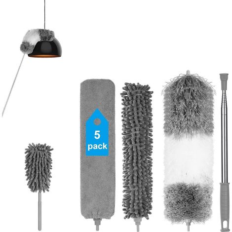 Staubwischer Mikrofaser biegbar Teleskop Fugenbürsten set 7 Stück B (1/5)