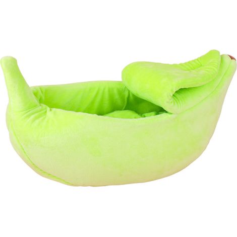 Lit Pour Chat - Nid En Forme De Banane Avec Porte Réglable - Doublure En Polaire Corail Et Mousse Élastique - Pour Chien Ou Chat - 1 Pièce (1/5)