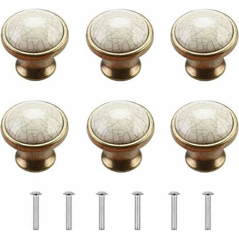 Bouton Meuble Boutons de Porte de Placard 6 Pièces Bouton de Meuble Porcelaine Bouton de Meuble Vintage Boutons Porte Bouton de Commode Boutons de Porte en Céramique Bouton de Porte Cuisine (1/4)