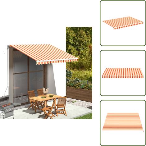 Markisenbespannung Gelb und Orange 3,5x2,5 m - Markisenstoff - Sonnenschutz - Outdoor Dekoration - Gartenbedarf - Markise (1/5)