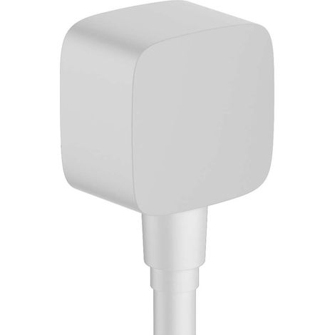 Hansgrohe Fixfit - Codo de ducha con válvula de retención, blanco mate 26457700 (1/2)