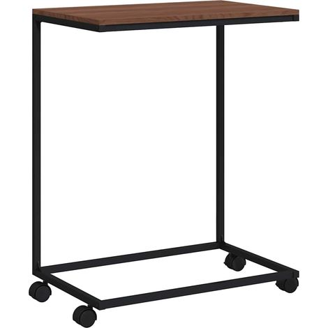 Maison Exclusive - Mesa auxiliar con ruedas madera de ingeniería (1/5)