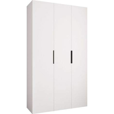 Armario Hartford 573, Blanco, 246x140x52cm, Puertas de armario: Con bisagras, Número de estantes: 11
