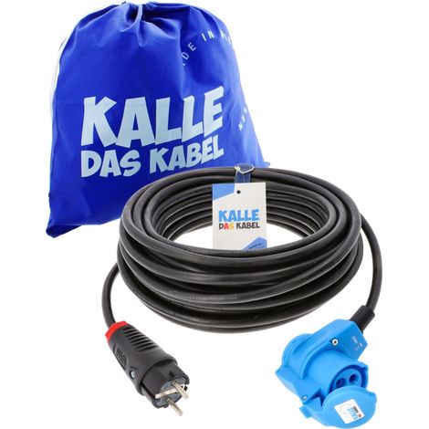 Kalle Adapterkabel Schuko 2,5 mm² auf CEE 230V Winkel IP44 50 Meter