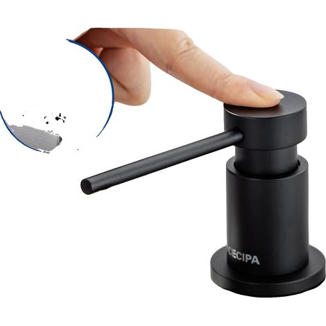 Dispensador de jabón, acabado en cobre cepillado, compatibilidad versátil, negro. (1/2)