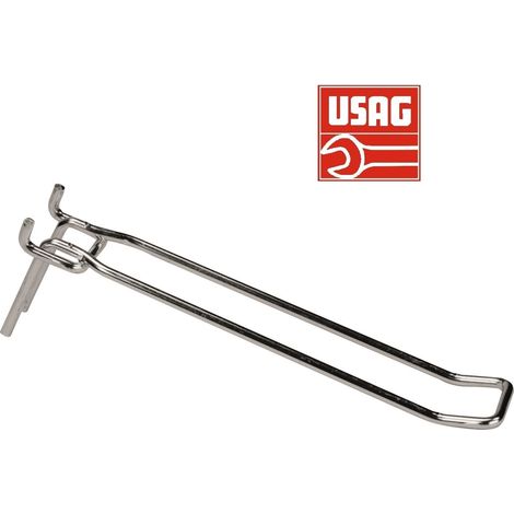 USAG 571 GA GANCI GANCIO DOPPIO IN ACCIAIO PER PANNELLI PORTA ATTREZZI UTENSILI - 140 mm (1/2)