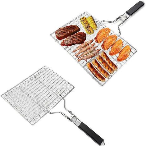 Grille de barbecue durable en acier inoxydable pour le camping et les pique-niques en plein air (1/4)