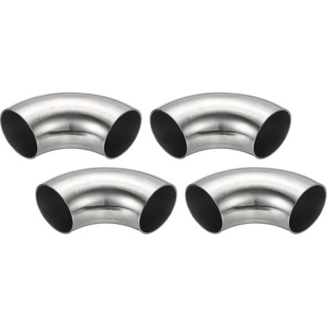 4pcs Coude À 90 Degrés Mandrin, 60mm OD En Acier Pour Échappement Raccord De Tuyauterie Inoxydable 304 Tuyau D'Échappement Main Courante D'Escalier HVAC - 45mm (1/5)
