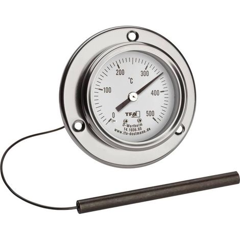 [GEBRAUCHT] B-Ware TFA Grillthermometer Edelstahl 14.1036.60 Einbau Ø 60 mm präzise Temperaturme... (1/2)