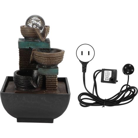 Fontaine LED de table en résine innovante pour décoration intérieure bureau maison Type 9116 prise US 110V (1/5)