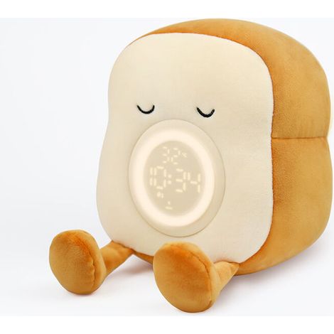 Adorable Child's Alarm Clock, Cute Toast Girl's Alarm Clock, Educational Alarm Clock with