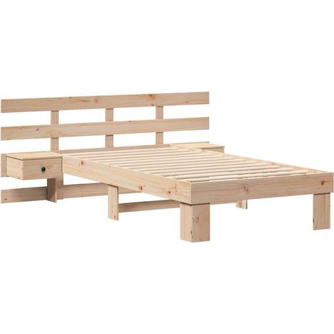 Lit simple,Lit adulte,Cadre de lit avec tiroir Marron 80 x 200 cm Bois massif en pin CFW7166186 (1/5)