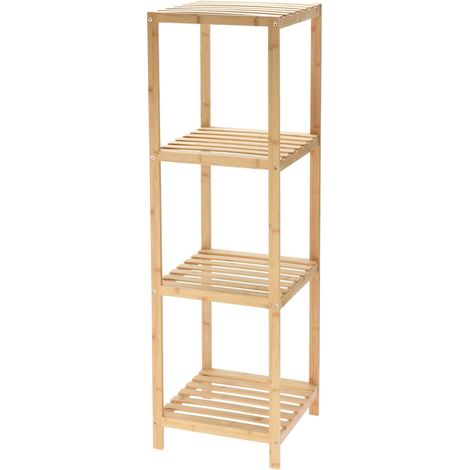 Étagère de Rangement en Bambou avec 4 Niveaux H.110 cm (1/4)