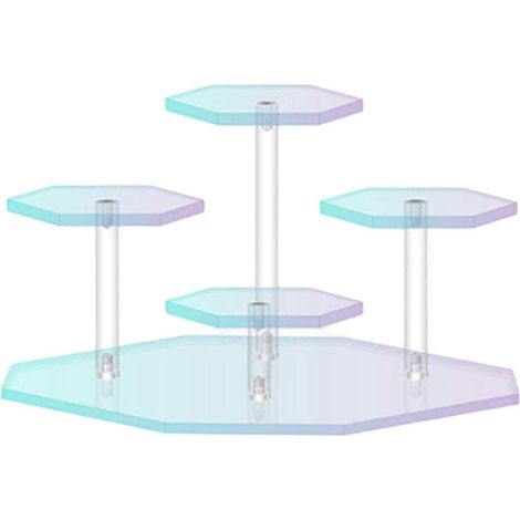 Présentoir à cupcakes en acrylique, présentoir à pâtisseries, plateau de service, décoration de fête, support à gâteaux pour anniversaires et fêtes-18cmx10.8cm (1/5)