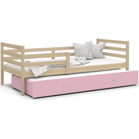 Lit Gigogne Milo 90x190 matelas inclus Pin - rose